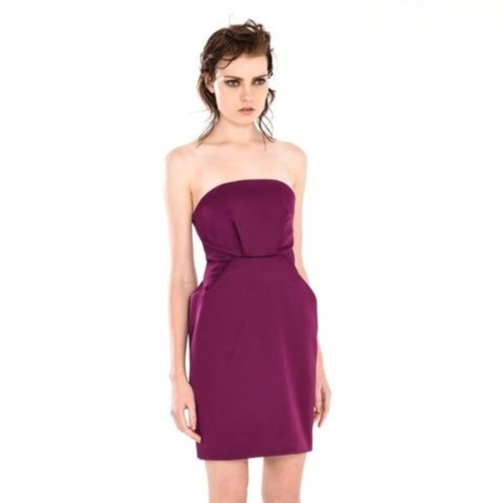 C/MEO Plum Play with Fire Satin Mini Dress